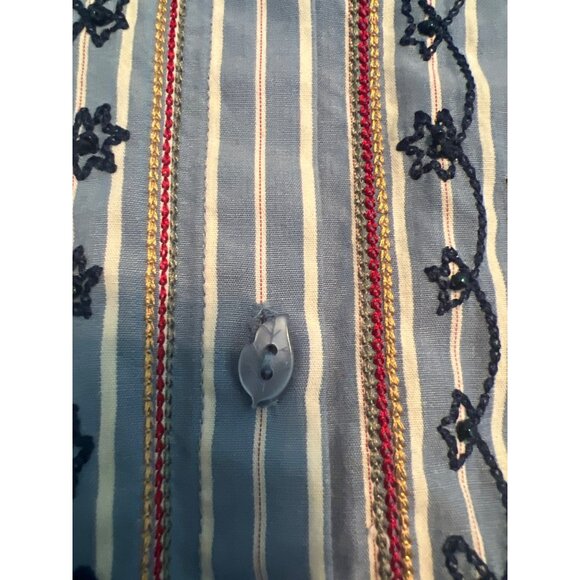 Vintage Koret City Blues Embroidered Button-Up Shirt - XL - Western Floral Strip - Picture 9 of 10